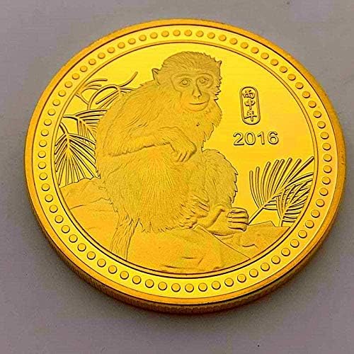 שנת בינגשאן של קוף מטבע זיכרון קוף סיני מצופה זהב מצופה זהב אוסף מטבעות מטבע מטבע מטבע מגלגל