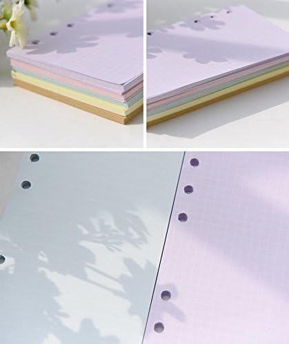 כריס-וואנג 5 מגדיר צבעים שונים הנשלטים/רגילים/לעשות רשימה/מילוי ריק תוספות דפי נייר מילוי עבור 6 חורים קלסר/יומן/חלב/מתכנן