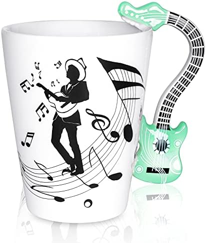 לנהונג-13.5 עוז מוסיקלי הערות עיצוב גיטרה ספל לשתות תה חלב קפה ספל מוסיקה קרמיקה כוס מתנה לחבר