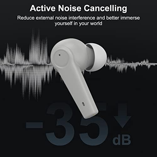 קינגסטאר אוזניות אלחוטיות לאנדרואיד, Bluetooth 5.2 אוזניות עם מיקרופון פעיל רעש פעיל ניצני אוזניים