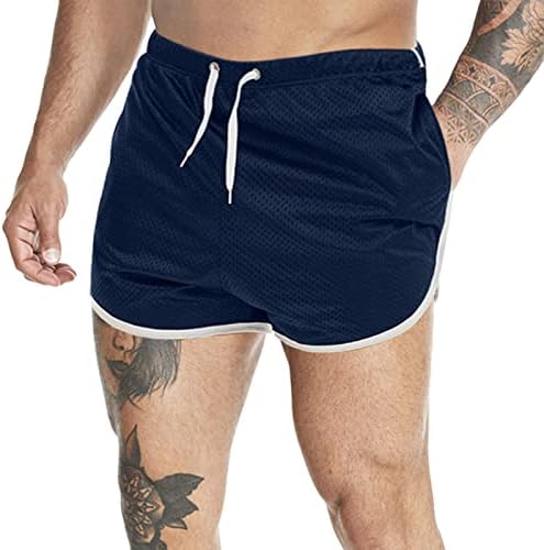 Gansanro Mens 5 אינץ 'מכנסי אימון גוף, מכנסיים קצרים של חדר כושר אתלטי לגברים עם כיסי רוכסן