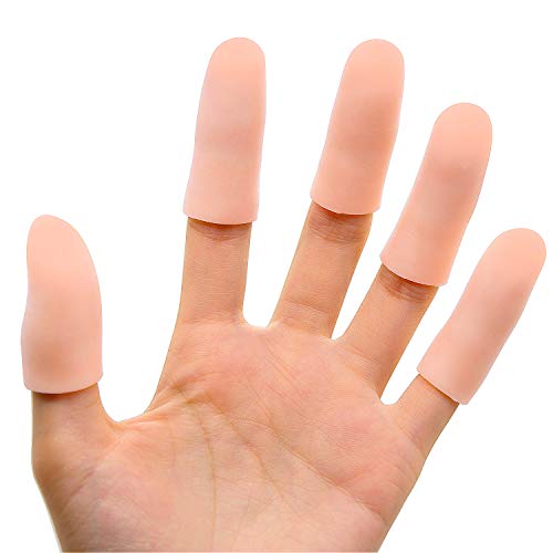 12 יחידות ג ' ל מיטות אצבע, מגיני אצבע, אצבע שרוולים עבור להגן על קצות אצבעות, יד אקזמה, אצבע