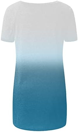 נשים של מתגנדר חולצות שיפוע מודפס מזדמן קצר שרוול צווארון רופף להסתיר בטן קיץ חולצת טי טוניקת חולצות