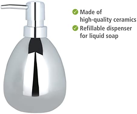 מתקן סבון קרמי של ונקו פולאריס, משטח עבודה, בקבוק משאבה למטבח וחדר אמבטיה, 0,1 גל, מידות: 3.94 על 6.50 על 3.7
