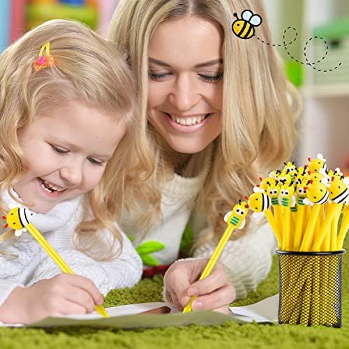 דבורים ג ' ל עטים, 28 יחידות חמוד קריקטורה דבורים עט לילדים, 0.5 ממ בתפזורת שחור רולרבול עט עבור מתנת יום