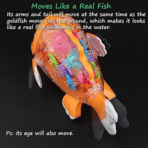 צעצוע ציוד מכני שקוף של Miracland, הילוך דג זהב צעצוע מכונית אלקטרונית אדמה שחייה דג צעצוע